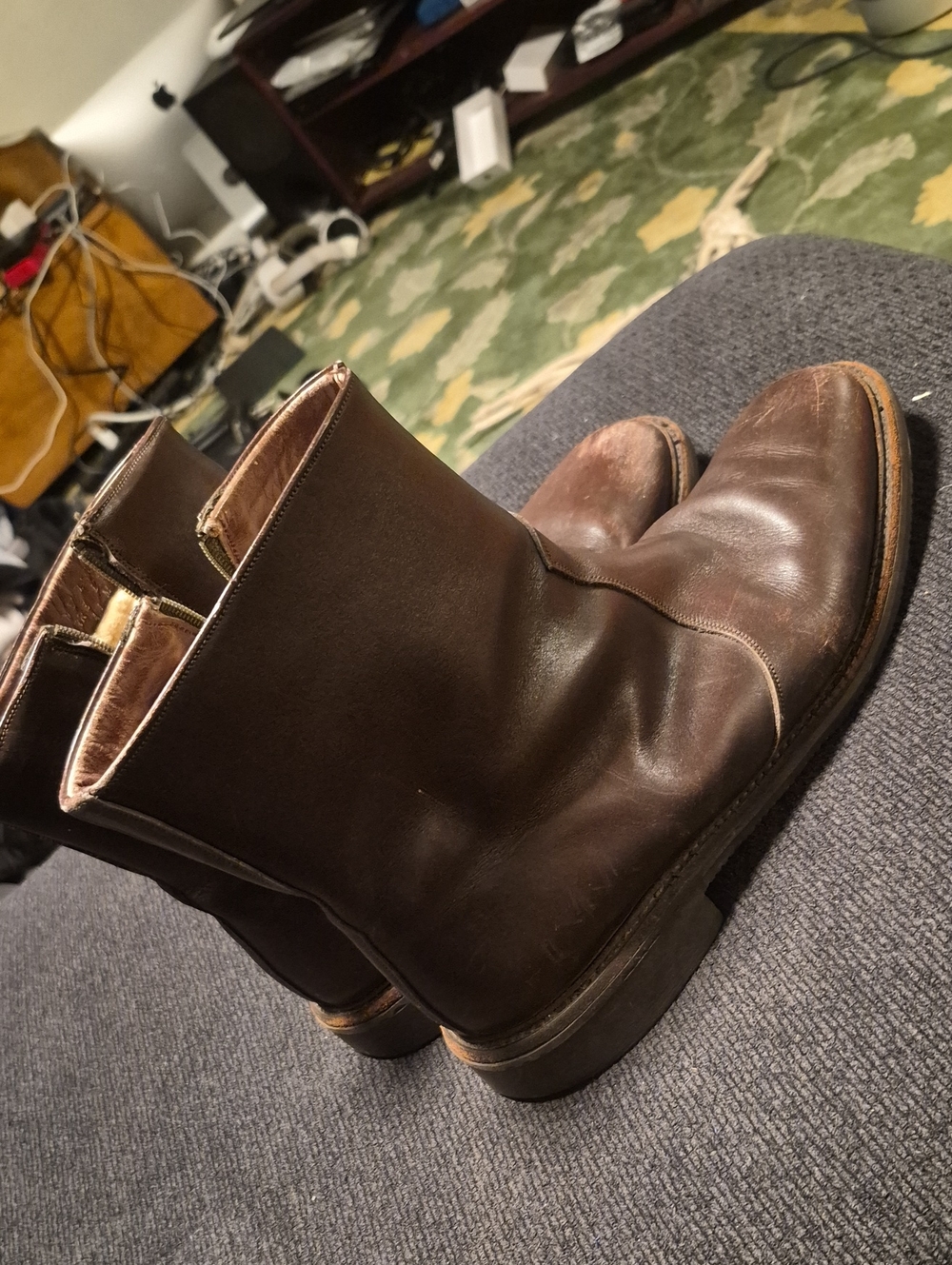 Men's Brown Leather Pull-On Ankle Boots - Timeless Casual Style
